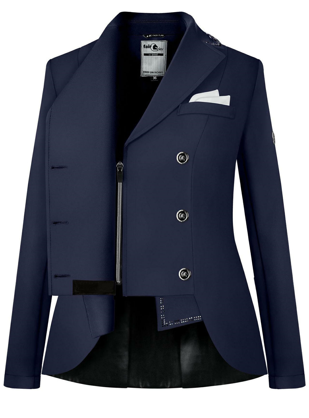 Reiko Navy short tail silver