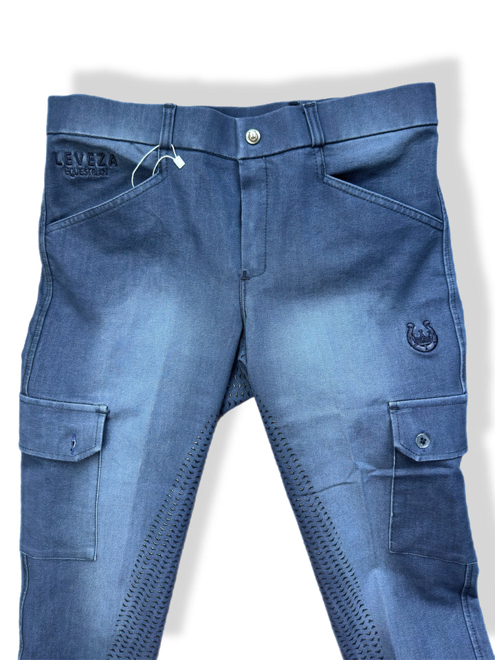 Men breeches, denim cargo full seat