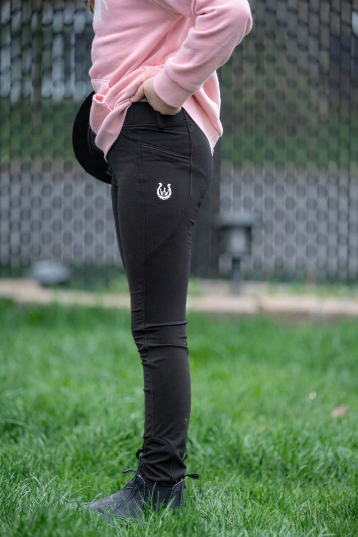 Kids yoga riding leggings Black