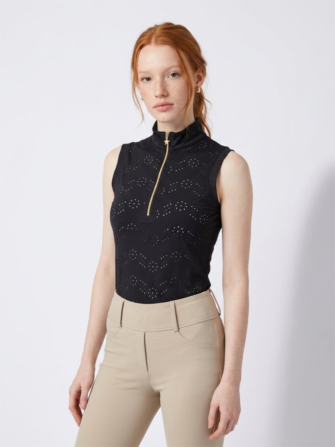 The Eyelet cool fit Black sleeveless
