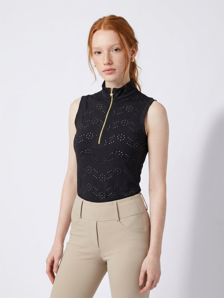 The Eyelet cool fit Black sleeveless