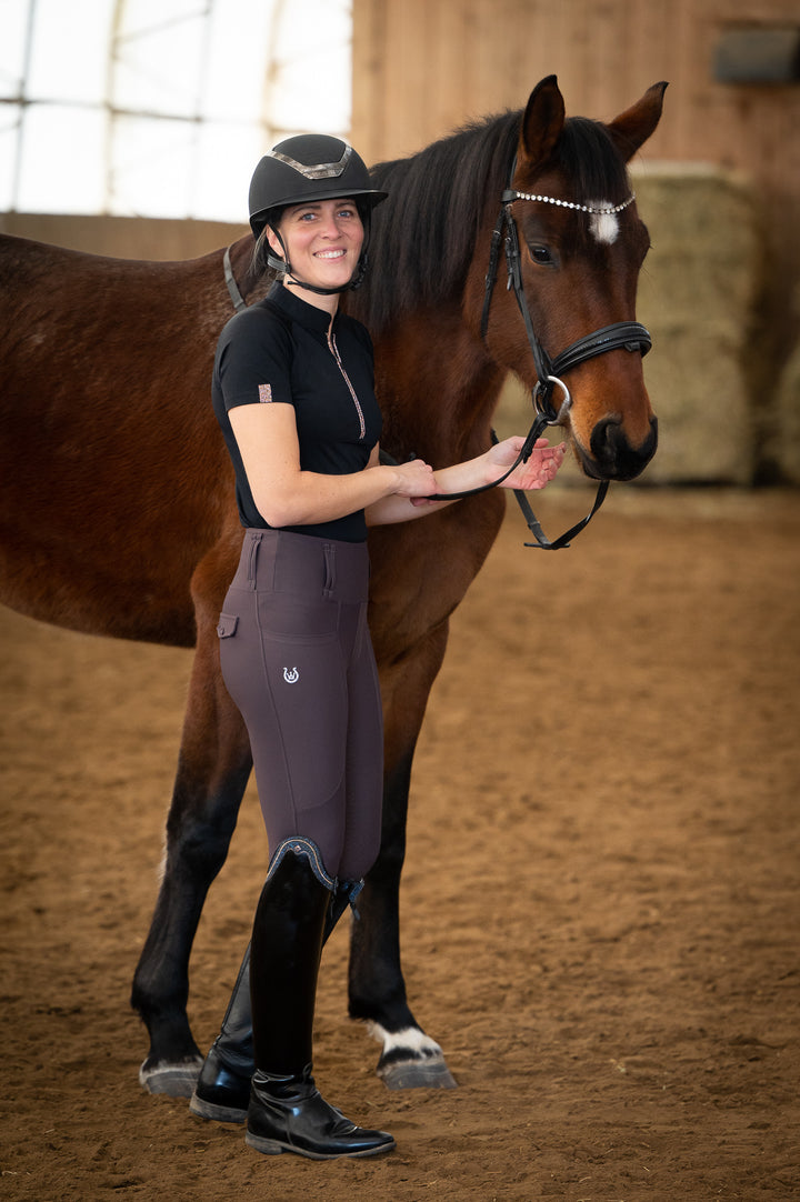 Liana black short sleeves - Leveza