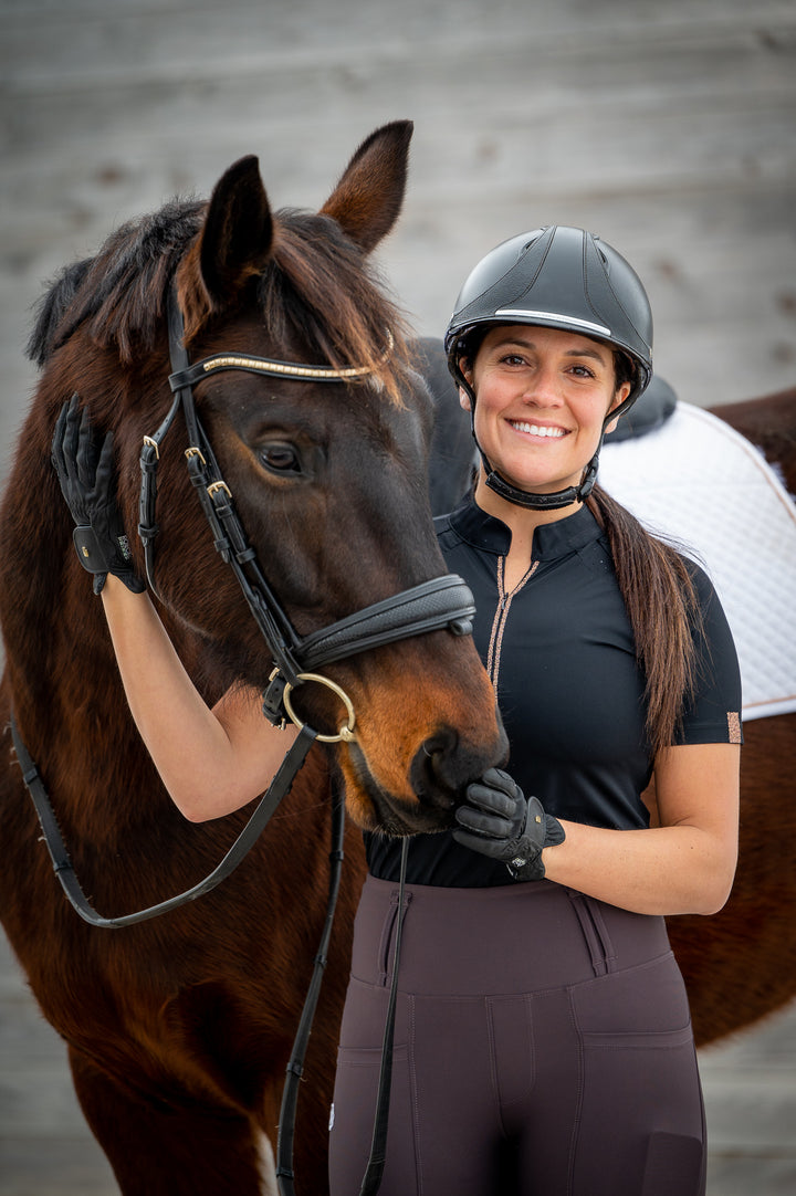 Liana black short sleeves - Leveza