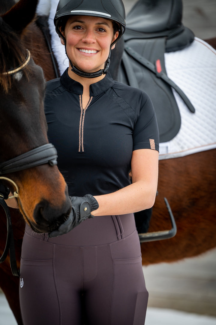 Liana black short sleeves - Leveza