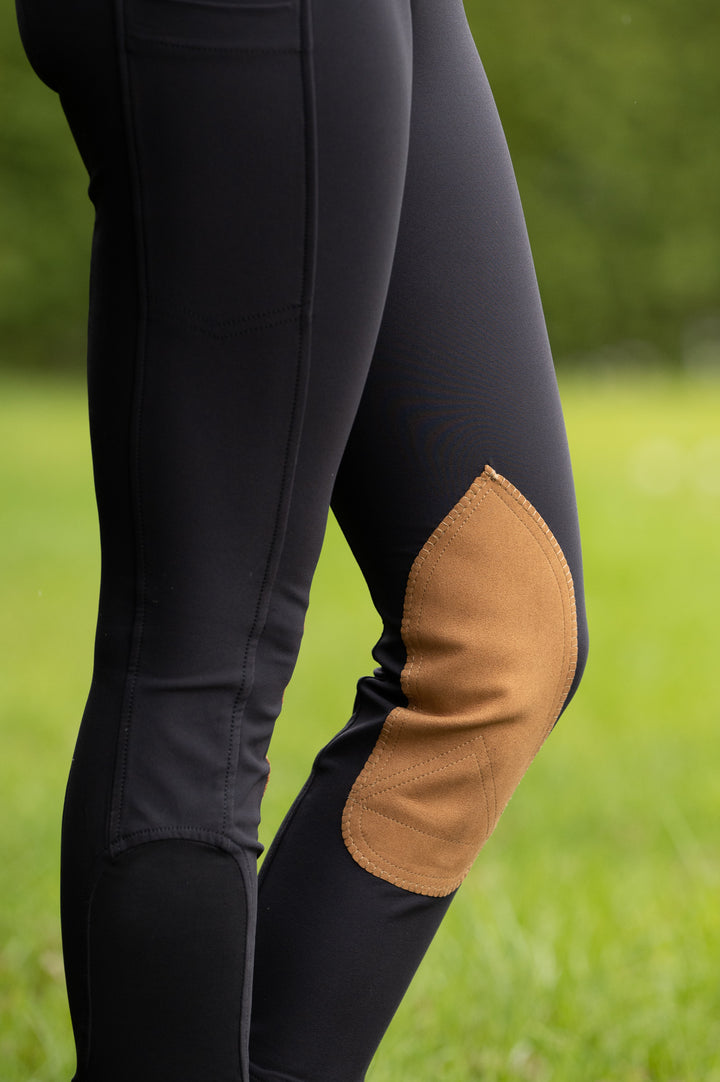 Delcy knee patch Black breeches - FINAL SALE