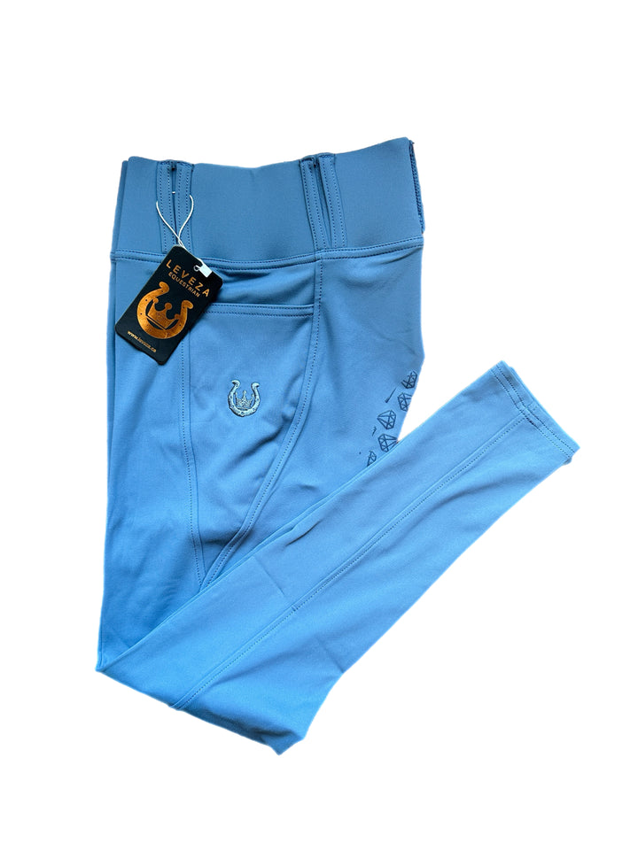 YOGA RIDING LEGGINGS - BLUE - Final Sale