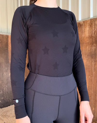 Ela Seamless Long Sleeve - Black Star - FINAL SALE