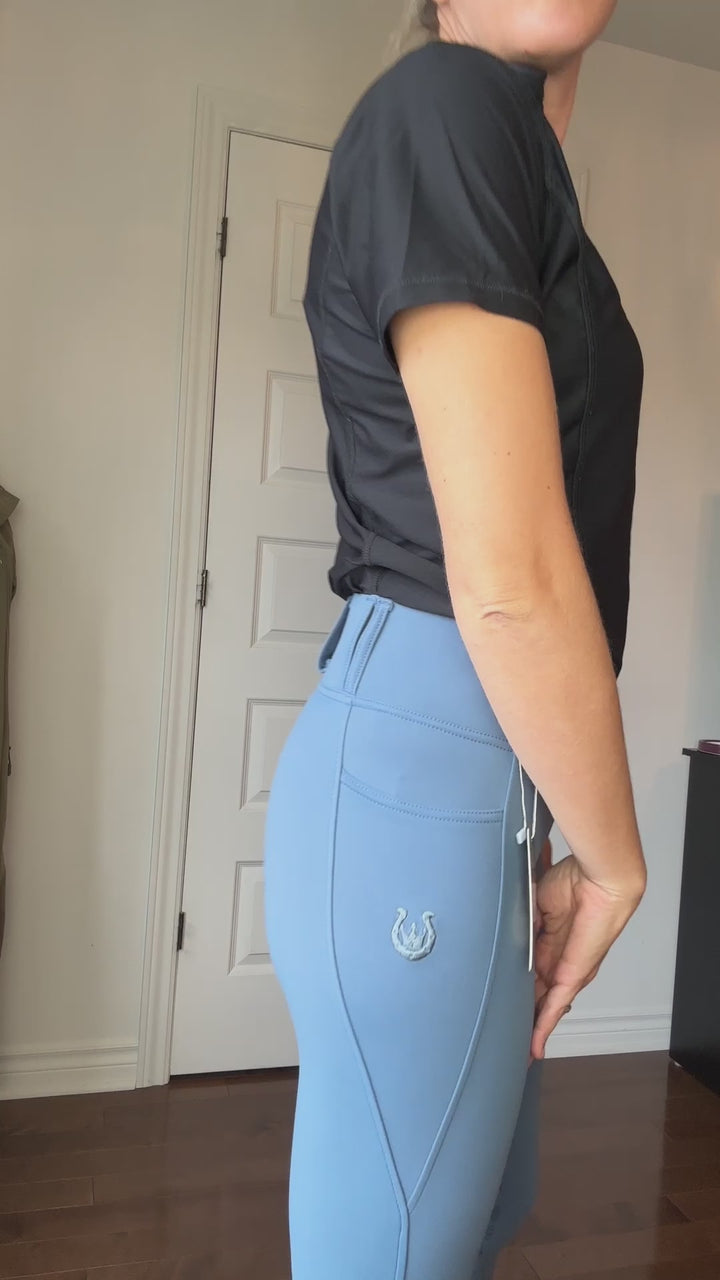 YOGA RIDING LEGGINGS - BLUE - Final Sale
