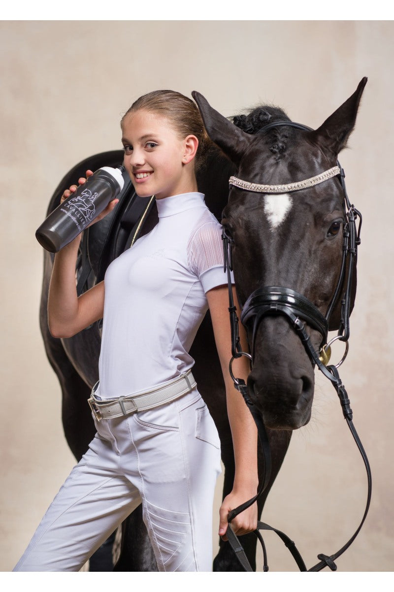 Riding Show Shirt WHITE CONTESSA - Short Sleeve. Technical Equestrian Apparel - Final Sale