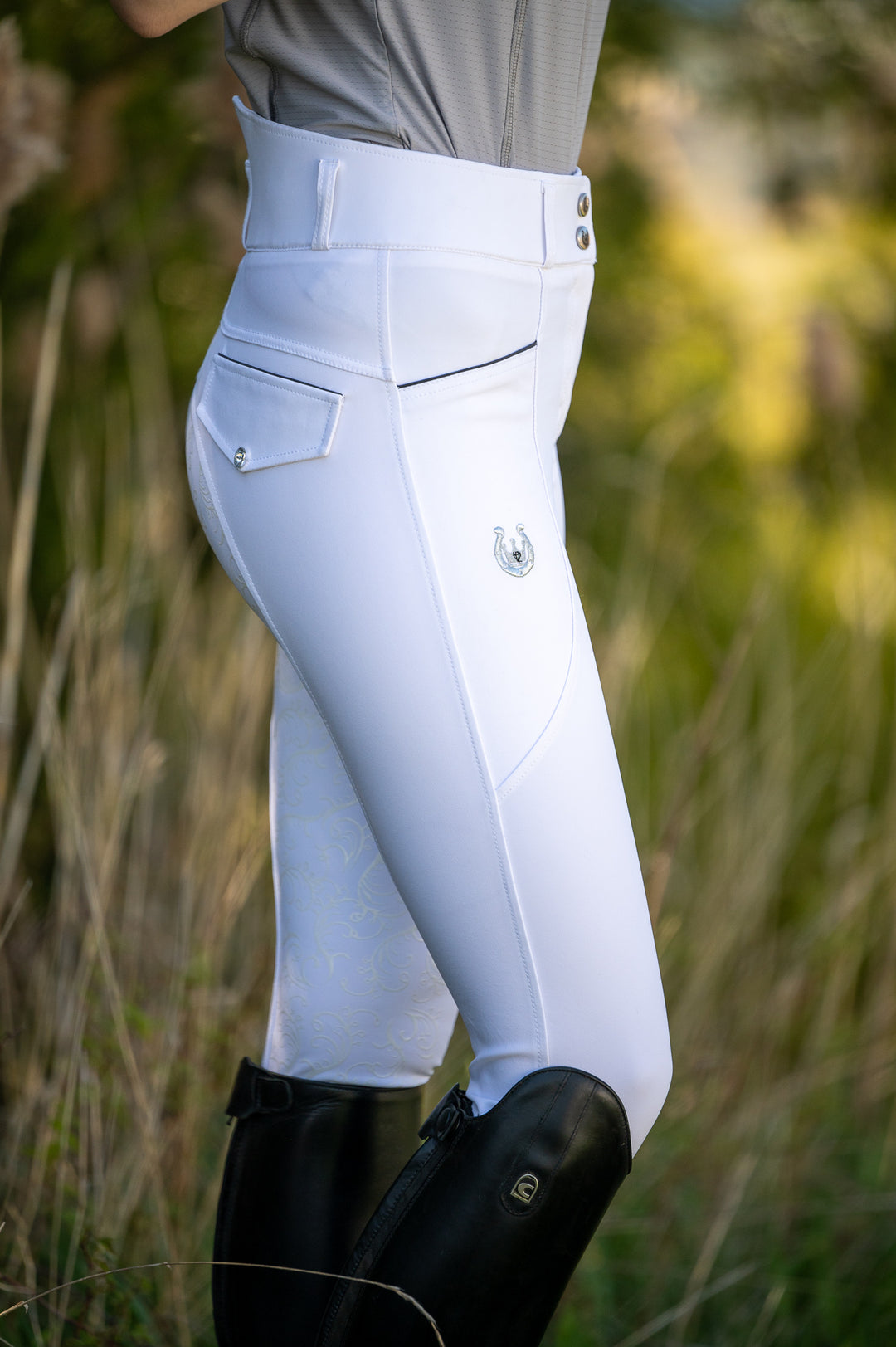 Dalhousie Full Seat Summer Breeches - White With White Full Seat - Leveza