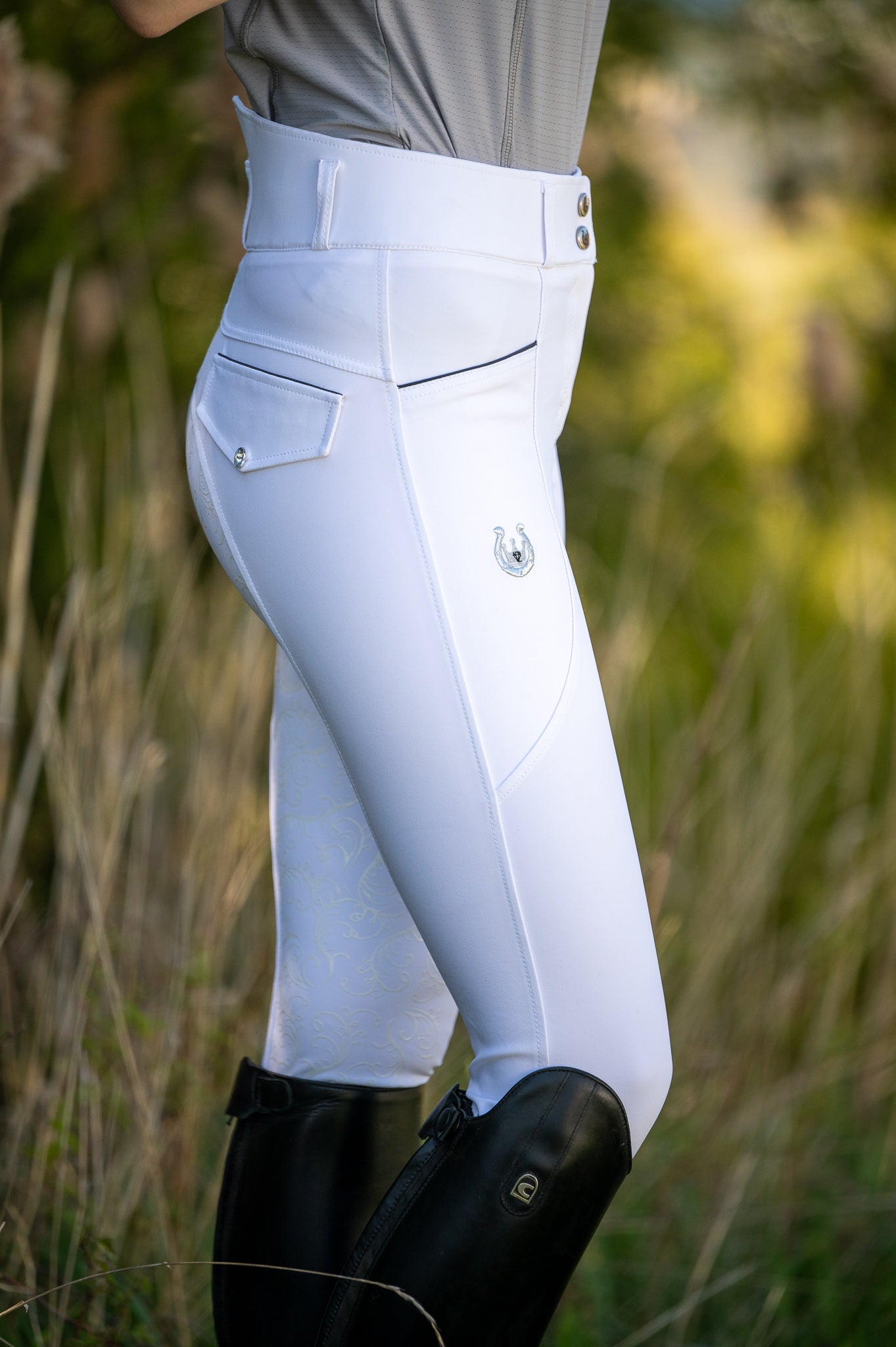 Dalhousie Full Seat Summer Breeches - White With White Full Seat