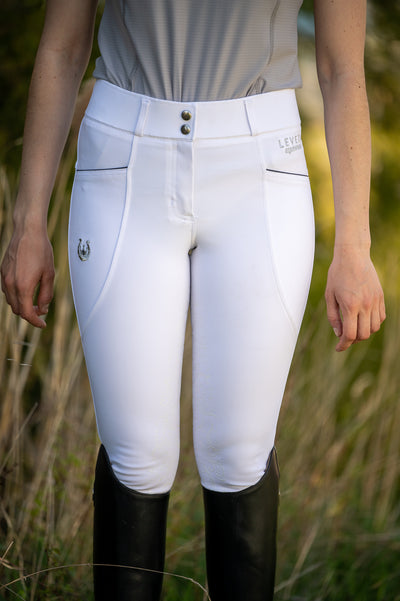 Dalhousie Full Seat Summer Breeches - White With White Full Seat