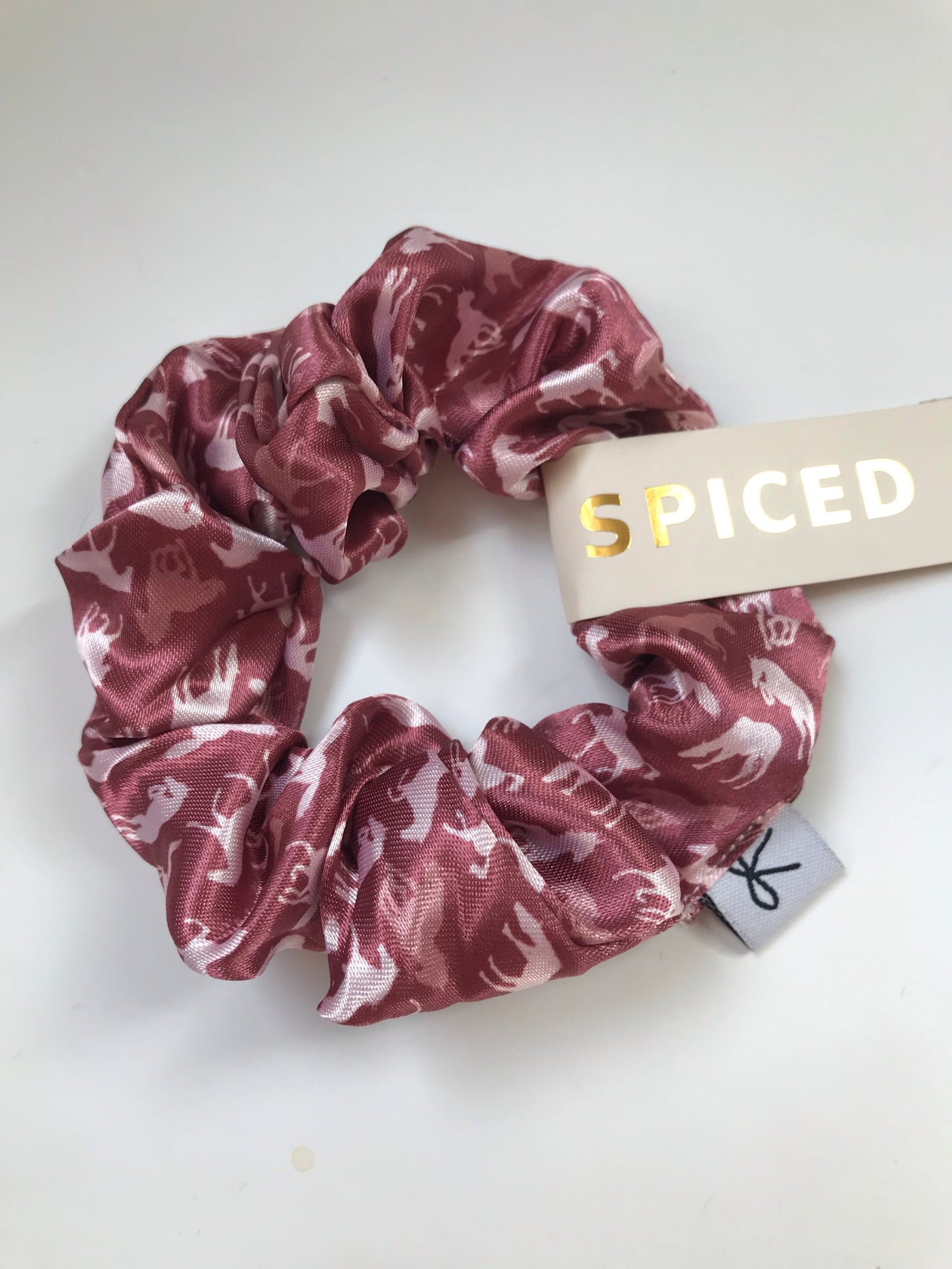 Scrunchie Burgundy/White