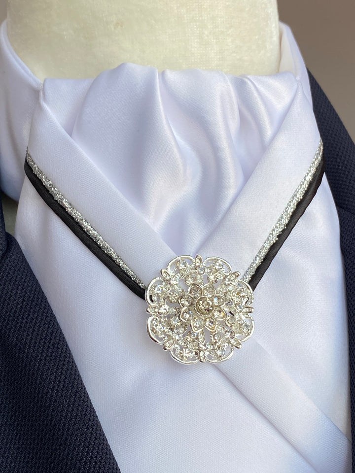 Stock tie black silver