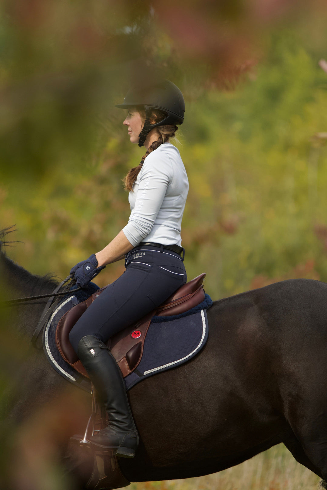 Mimiki Jumper sheepskin saddle pad Navy - Leveza